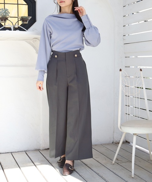 TRUDEA(トルディア)の「マリンボタンセミワイドパンツ(その他パンツ・レディース・チャコールグレー/ベージュ/ネイビー/アイボリー・SMALL/MEDIUM/LARGE)」の14枚目の写真