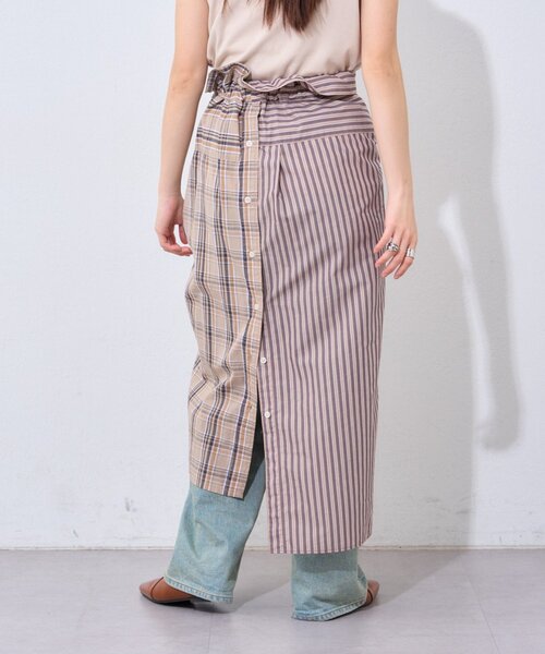 etsinta（エシンタ）の「【etsinta】2wayシャツスカート（スカート・レディース・ブラウン/ネイビー・ONE SIZE）」の6枚目の写真