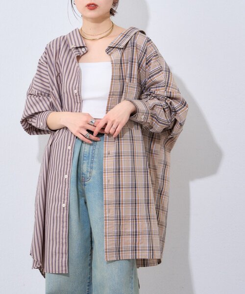 etsinta（エシンタ）の「【etsinta】2wayシャツスカート（スカート・レディース・ブラウン/ネイビー・ONE SIZE）」の8枚目の写真