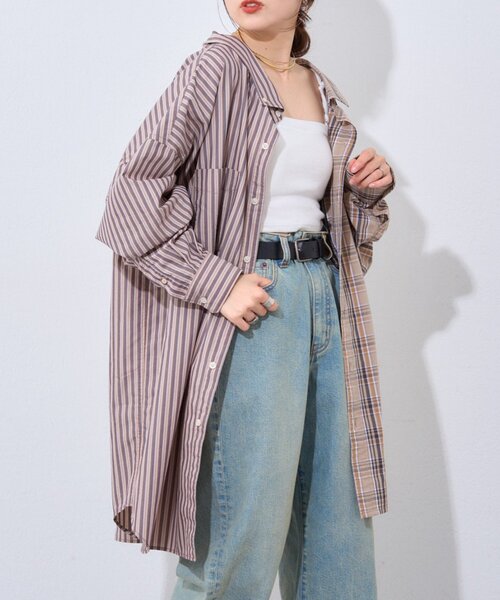 etsinta（エシンタ）の「【etsinta】2wayシャツスカート（スカート・レディース・ブラウン/ネイビー・ONE SIZE）」の11枚目の写真