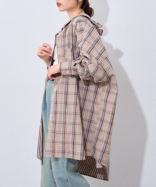 etsinta（エシンタ）の「【etsinta】2wayシャツスカート（スカート・レディース・ブラウン/ネイビー・ONE SIZE）」の13枚目の写真