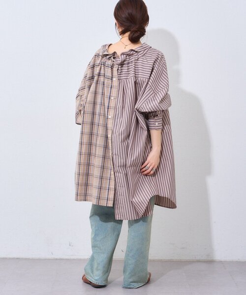 etsinta（エシンタ）の「【etsinta】2wayシャツスカート（スカート・レディース・ブラウン/ネイビー・ONE SIZE）」の17枚目の写真