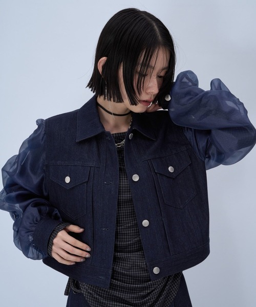 HARE（ハレ）の「シアーキリカエデニムブルゾン(HARE)（ブルゾン・レディース・ブラック/ブルー・FREE）」の15枚目の写真