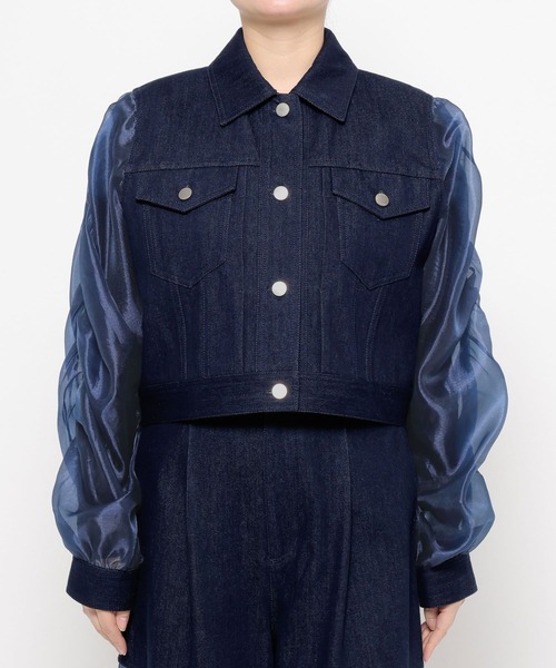 HARE（ハレ）の「シアーキリカエデニムブルゾン(HARE)（ブルゾン・レディース・ブラック/ブルー・FREE）」の16枚目の写真