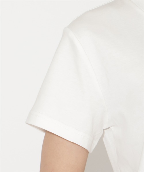 WILLSELECTION（ウィルセレクション）の「ビジュー付き刺繍ロゴTシャツ（Tシャツ/カットソー・レディース・ホワイト×ブラック/ホワイト×ピンク/サックスブルー/ブラック・FREE）」の8枚目の写真