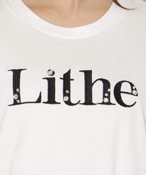 WILLSELECTION（ウィルセレクション）の「ビジュー付き刺繍ロゴTシャツ（Tシャツ/カットソー・レディース・ホワイト×ブラック/ホワイト×ピンク/サックスブルー/ブラック・FREE）」の9枚目の写真