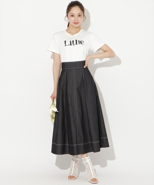 WILLSELECTION（ウィルセレクション）の「ビジュー付き刺繍ロゴTシャツ（Tシャツ/カットソー・レディース・ホワイト×ブラック/ホワイト×ピンク/サックスブルー/ブラック・FREE）」の11枚目の写真