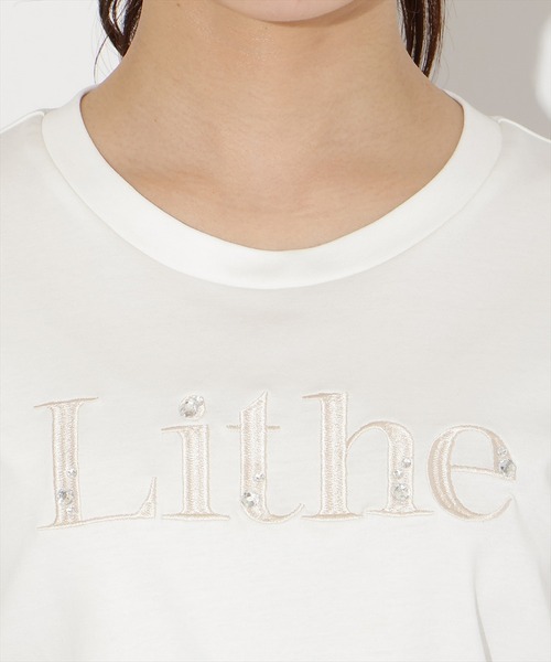 WILLSELECTION（ウィルセレクション）の「ビジュー付き刺繍ロゴTシャツ（Tシャツ/カットソー・レディース・ホワイト×ブラック/ホワイト×ピンク/サックスブルー/ブラック・FREE）」の15枚目の写真