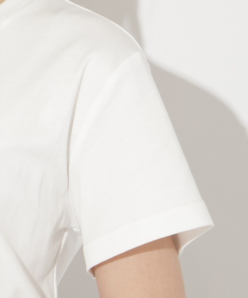 WILLSELECTION（ウィルセレクション）の「ビジュー付き刺繍ロゴTシャツ（Tシャツ/カットソー・レディース・ホワイト×ブラック/ホワイト×ピンク/サックスブルー/ブラック・FREE）」の16枚目の写真