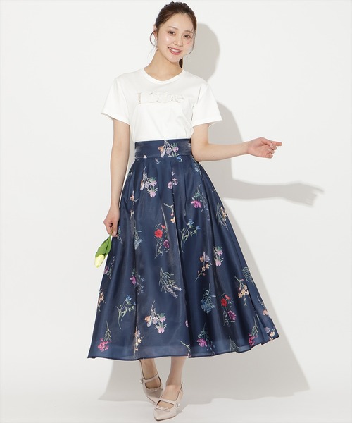 WILLSELECTION（ウィルセレクション）の「ビジュー付き刺繍ロゴTシャツ（Tシャツ/カットソー・レディース・ホワイト×ブラック/ホワイト×ピンク/サックスブルー/ブラック・FREE）」の18枚目の写真