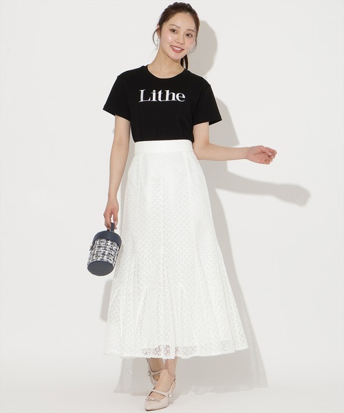 WILLSELECTION(ウィルセレクション)の「ビジュー付き刺繍ロゴTシャツ(Tシャツ/カットソー・レディース・ホワイト×ブラック/ホワイト×ピンク/サックスブルー/ブラック・FREE)」の19枚目の写真