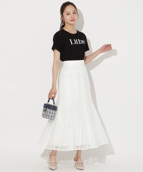 WILLSELECTION(ウィルセレクション)の「ビジュー付き刺繍ロゴTシャツ(Tシャツ/カットソー・レディース・ホワイト×ブラック/ホワイト×ピンク/サックスブルー/ブラック・FREE)」の20枚目の写真