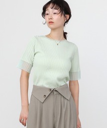 リブニット」に該当するTシャツ/カットソー（半袖）ファッション通販