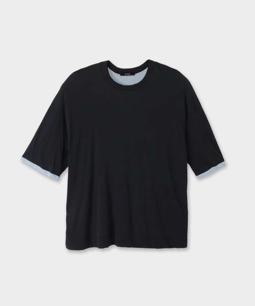 CINOH（チノ）の「SHEFダブルレイヤードTシャツ（Tシャツ/カットソー・メンズ・グレー/ホワイト・46）」の6枚目の写真