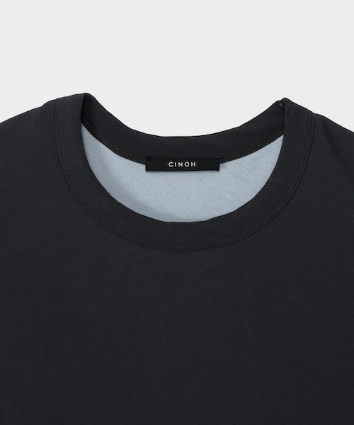 CINOH（チノ）の「SHEFダブルレイヤードTシャツ（Tシャツ/カットソー・メンズ・グレー/ホワイト・46）」の7枚目の写真