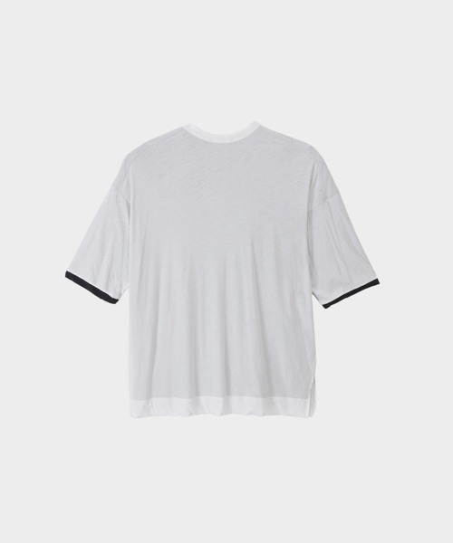 CINOH（チノ）の「SHEFダブルレイヤードTシャツ（Tシャツ/カットソー・メンズ・グレー/ホワイト・46）」の18枚目の写真