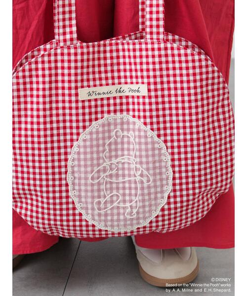 Samansa Mos2（サマンサ モスモス）の「【Disney】くまのﾌﾟｰさん/ﾚｰｽ付き丸ﾊﾞｯｸﾞ（ハンドバッグ・レディース・ブラック/ベージュ/レッド・F）」の5枚目の写真