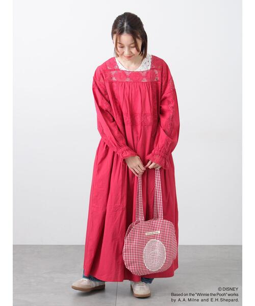 Samansa Mos2（サマンサ モスモス）の「【Disney】くまのﾌﾟｰさん/ﾚｰｽ付き丸ﾊﾞｯｸﾞ（ハンドバッグ・レディース・ブラック/ベージュ/レッド・F）」の6枚目の写真