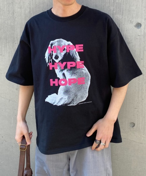 link lot(リンクロット)の「アニマルフォト3段カラーロゴプリントTシャツ(Tシャツ/カットソー・メンズ・ブラック/ホワイト・L/M)」の1枚目の写真