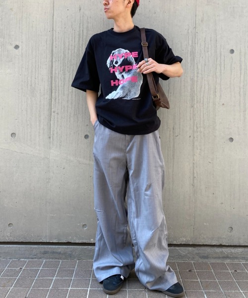 link lot(リンクロット)の「アニマルフォト3段カラーロゴプリントTシャツ(Tシャツ/カットソー・メンズ・ブラック/ホワイト・L/M)」の5枚目の写真