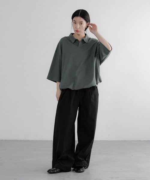 LOWRYS FARM(ローリーズファーム)の「【LFM(U)】somartiカノコポロSS 663682/接触冷感・UVカット・クイックドライ(Tシャツ/カットソー・メンズ・グリーン/ライトグレー/ブラック・MEDIUM/LARGE)」の8枚目の写真