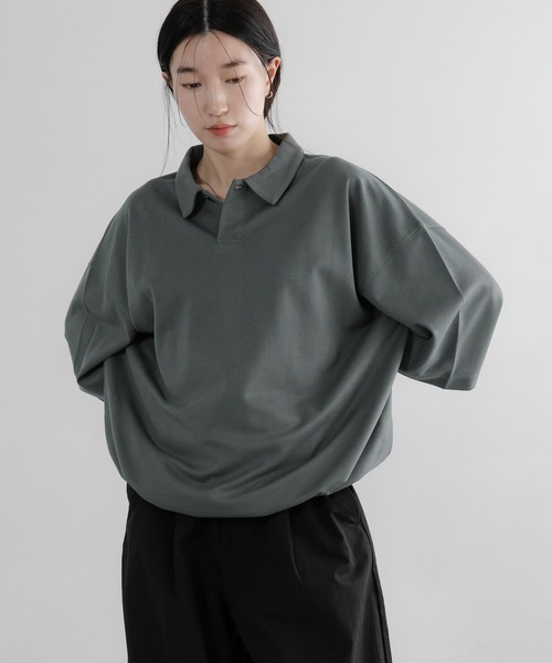 LOWRYS FARM(ローリーズファーム)の「【LFM(U)】somartiカノコポロSS 663682/接触冷感・UVカット・クイックドライ(Tシャツ/カットソー・メンズ・グリーン/ライトグレー/ブラック・MEDIUM/LARGE)」の9枚目の写真