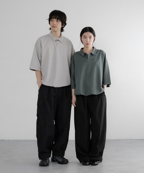 LOWRYS FARM(ローリーズファーム)の「【LFM(U)】somartiカノコポロSS 663682/接触冷感・UVカット・クイックドライ(Tシャツ/カットソー・メンズ・グリーン/ライトグレー/ブラック・MEDIUM/LARGE)」の4枚目の写真