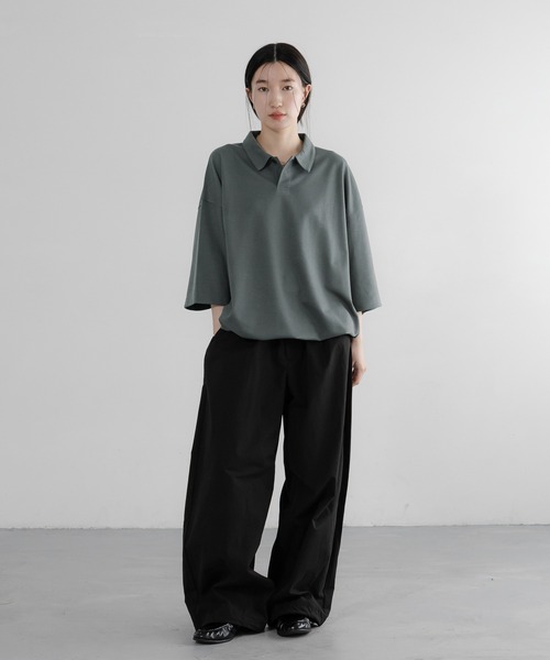 LOWRYS FARM(ローリーズファーム)の「【LFM(U)】somartiカノコポロSS 663682/接触冷感・UVカット・クイックドライ(Tシャツ/カットソー・メンズ・グリーン/ライトグレー/ブラック・MEDIUM/LARGE)」の6枚目の写真