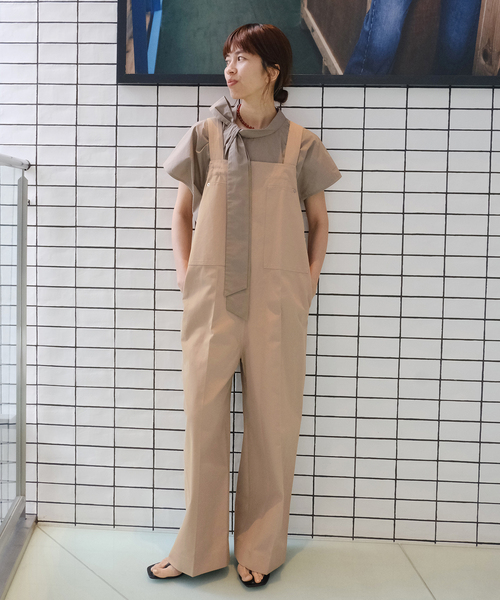 IENA（イエナ）の「Maison IENA 別注 Nell/ネル サロペット 261-202-51（サロペット/オーバーオール・レディース・ネイビー/ベージュ・38/36）」の3枚目の写真