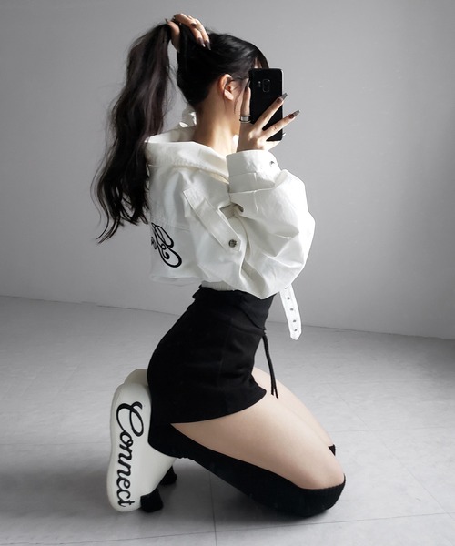 me+em select(ミームセレクト)の「【 3color 】UネックスーパーフィットスリムロンT / U-neck super fit slim long sleeve T-Shirt(Tシャツ/カットソー・レディース・ホワイト/ブラック/グレー・FREE)」の17枚目の写真