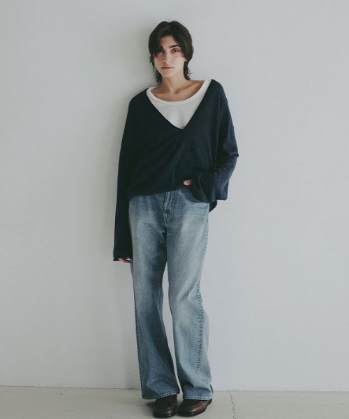 ETRE TOKYO(エトレトウキョウ)の「コットンリネンハイゲージネックニットプルオーバー(ニット/セーター・レディース・ライトグレー/ライトブルー/グレー/ネイビー・FREE)」の4枚目の写真