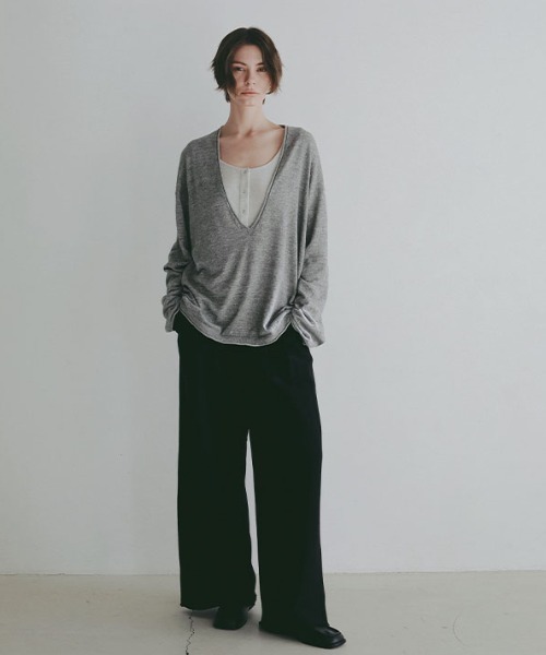 ETRE TOKYO(エトレトウキョウ)の「コットンリネンハイゲージネックニットプルオーバー(ニット/セーター・レディース・ライトグレー/ライトブルー/グレー/ネイビー・FREE)」の7枚目の写真