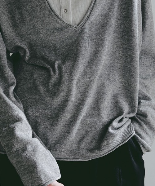 ETRE TOKYO(エトレトウキョウ)の「コットンリネンハイゲージネックニットプルオーバー(ニット/セーター・レディース・ライトグレー/ライトブルー/グレー/ネイビー・FREE)」の8枚目の写真