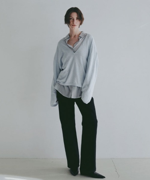 ETRE TOKYO(エトレトウキョウ)の「コットンリネンハイゲージネックニットプルオーバー(ニット/セーター・レディース・ライトグレー/ライトブルー/グレー/ネイビー・FREE)」の10枚目の写真
