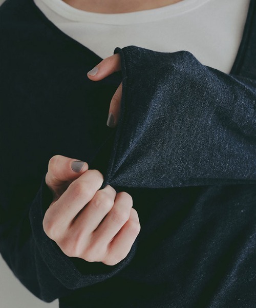 ETRE TOKYO(エトレトウキョウ)の「コットンリネンハイゲージネックニットプルオーバー(ニット/セーター・レディース・ライトグレー/ライトブルー/グレー/ネイビー・FREE)」の5枚目の写真