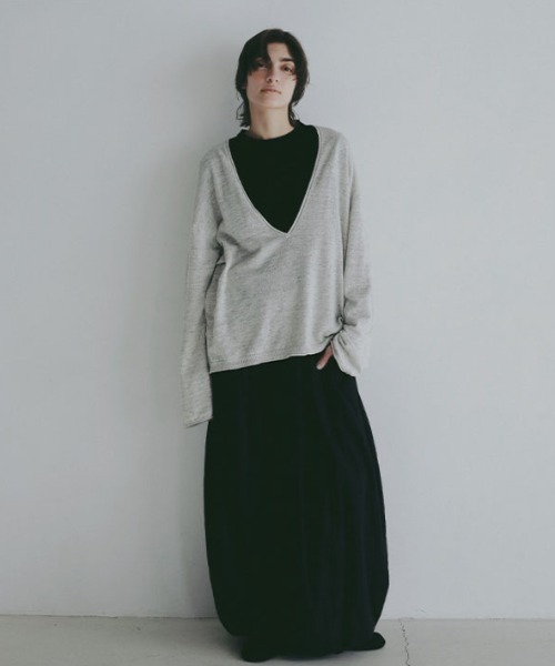 ETRE TOKYO(エトレトウキョウ)の「コットンリネンハイゲージネックニットプルオーバー(ニット/セーター・レディース・ライトグレー/ライトブルー/グレー/ネイビー・FREE)」の14枚目の写真