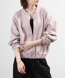 mitis（ミティス）の「mitis ダンボールニット ジッブアップ 裾ギャザー ブルゾン（ブルゾン）」