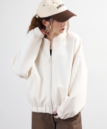 mitis（ミティス）の「mitis ダンボールニット ジッブアップ 裾ギャザー ブルゾン（ブルゾン）」