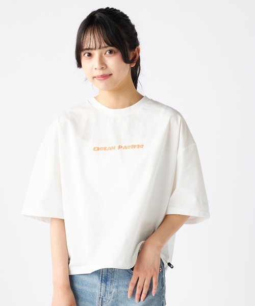 Ocean Pacific(オーシャンパシフィック)の「【OP:オーピー】レディース裾ドローコード付 2WAY ペアテックス Tシャツ シワになりにくい・軽量速乾・UPF50+ 水陸両用(Tシャツ/カットソー・レディース・チャコールグレー/ホワイト/オレンジ/ベージュ・X-LARGE/MEDIUM)」の1枚目の写真