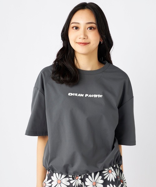 Ocean Pacific(オーシャンパシフィック)の「【OP:オーピー】レディース裾ドローコード付 2WAY ペアテックス Tシャツ シワになりにくい・軽量速乾・UPF50+ 水陸両用(Tシャツ/カットソー・レディース・チャコールグレー/ホワイト/オレンジ/ベージュ・X-LARGE/MEDIUM)」の2枚目の写真