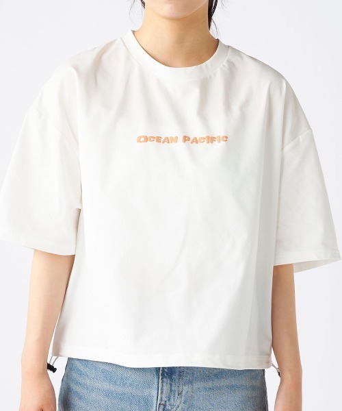 Ocean Pacific(オーシャンパシフィック)の「【OP:オーピー】レディース裾ドローコード付 2WAY ペアテックス Tシャツ シワになりにくい・軽量速乾・UPF50+ 水陸両用(Tシャツ/カットソー・レディース・チャコールグレー/ホワイト/オレンジ/ベージュ・X-LARGE/MEDIUM)」の5枚目の写真