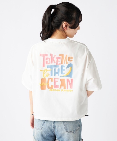 Ocean Pacific(オーシャンパシフィック)の「【OP:オーピー】レディース裾ドローコード付 2WAY ペアテックス Tシャツ シワになりにくい・軽量速乾・UPF50+ 水陸両用(Tシャツ/カットソー・レディース・チャコールグレー/ホワイト/オレンジ/ベージュ・X-LARGE/MEDIUM)」の8枚目の写真