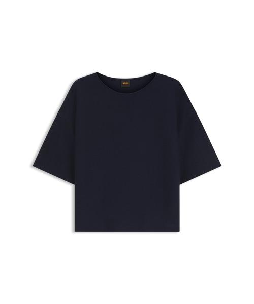 BOSS(ボス)の「リラックスフィット セーター コットン/バージンウール(Tシャツ/カットソー・レディース・ダークブルー・XS/S/L/M/XL)」の5枚目の写真