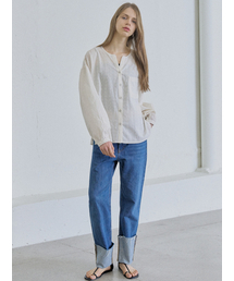 Flower Embroidery Blouse - IVORY