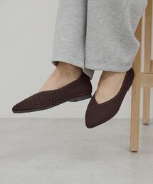 【整履き】メッシュニットフラットパンプス