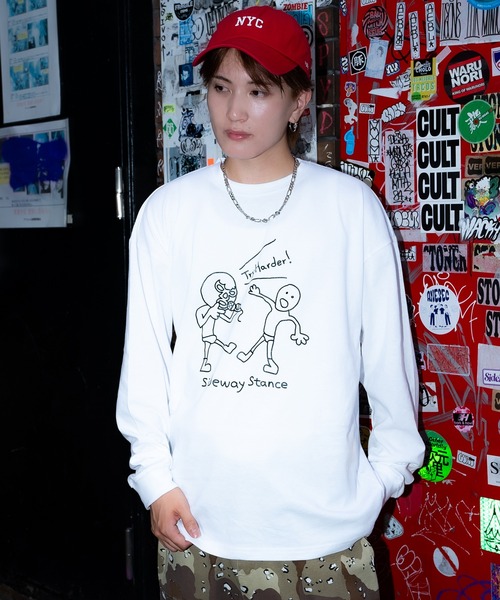 En serio TOKYO(エンソリオトーキョー)の「【SIDEWAYSTANCE】レスラーイラスト長袖Tシャツ 70581(Tシャツ/カットソー・メンズ・ホワイト/ブラック・SMALL/LARGE/MEDIUM/X-LARGE)」の12枚目の写真