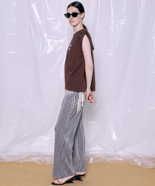 MAISON SPECIAL(メゾンスペシャル)の「Gingham Check Pleated Pants/ギンガムチェックプリーツパンツ(その他パンツ・レディース・グリーン/ブルー/ブラック・38/36)」の15枚目の写真