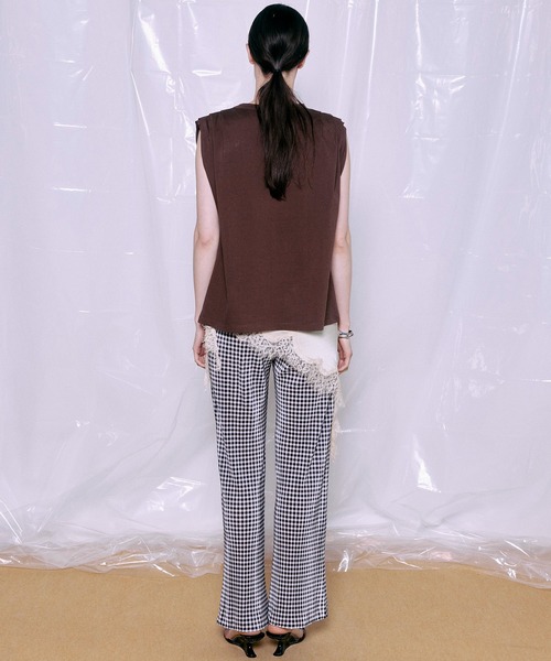 MAISON SPECIAL(メゾンスペシャル)の「Gingham Check Pleated Pants/ギンガムチェックプリーツパンツ(その他パンツ・レディース・グリーン/ブルー/ブラック・38/36)」の16枚目の写真