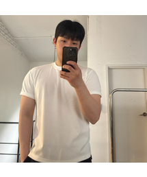 エッセンシャルマッスルフィットクロップ半袖Tシャツ_アイボリー