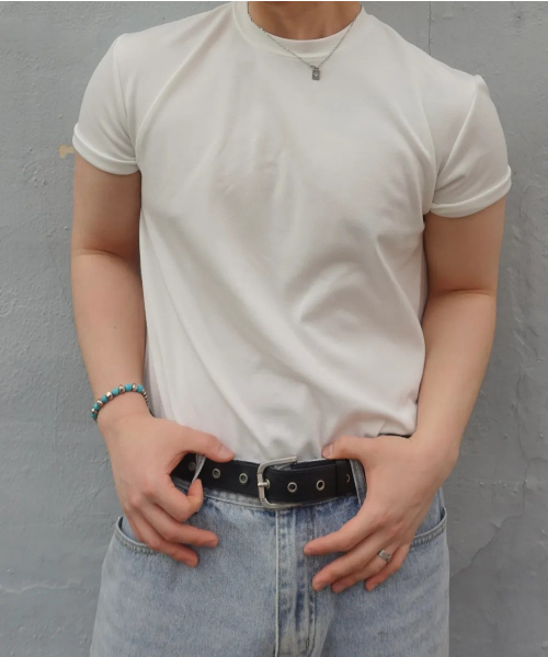 SENTAIR(センテア)の「エッセンシャルマッスルフィットクロップ半袖Tシャツ_アイボリー(Tシャツ/カットソー・メンズ・その他・46/48/50)」の2枚目の写真